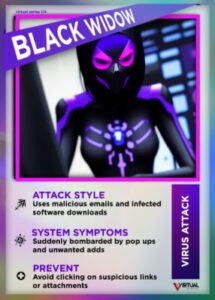 black widow virtual virus card, virtual group virus protection