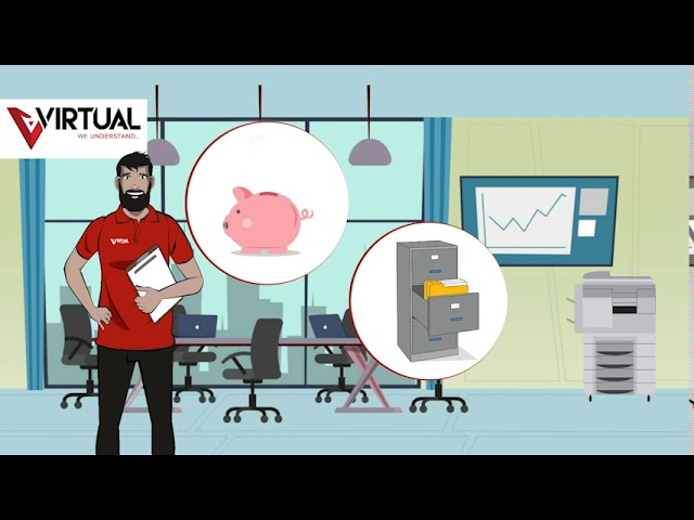 Professional man in office saves money
