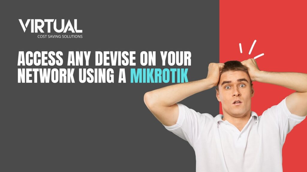 Surprised man with Mikrotik text