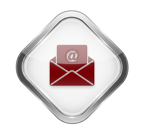 Glossy red email subscribe icon button